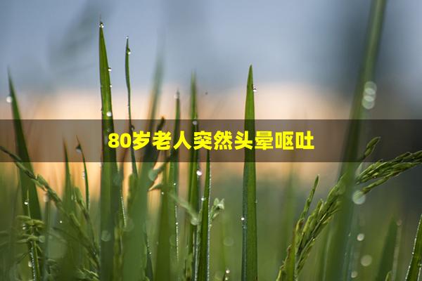 80岁老人突然头晕呕吐