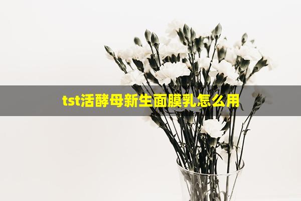 tst活酵母新生面膜乳怎么用