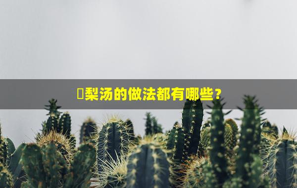 ​梨汤的做法都有哪些？