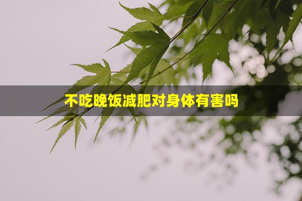 不吃晚饭减肥对身体有害吗