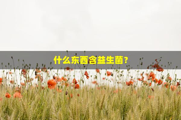 什么东西含益生菌？