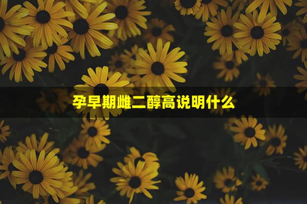 孕早期雌二醇高说明什么