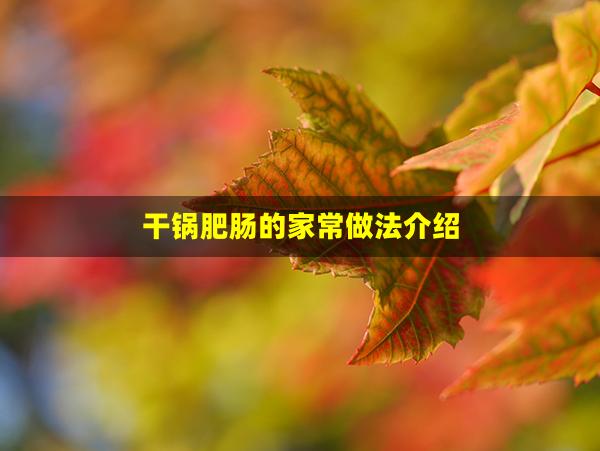 干锅肥肠的家常做法介绍