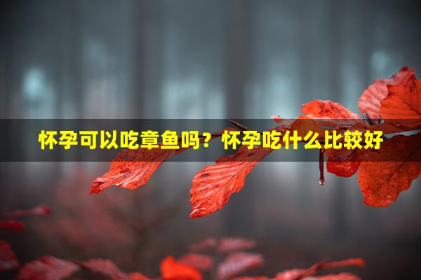 怀孕可以吃章鱼吗？怀孕吃什么比较好