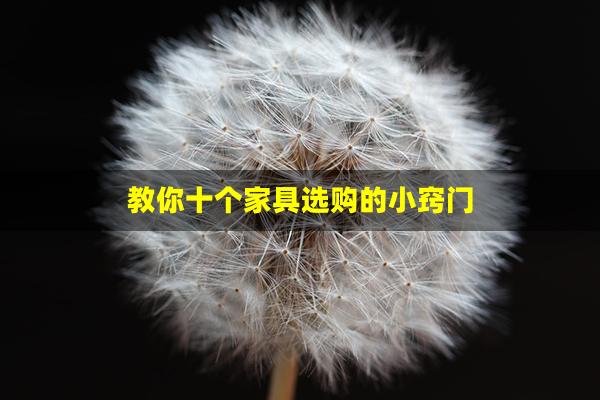 教你十个家具选购的小窍门