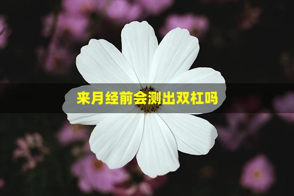 来月经前会测出双杠吗