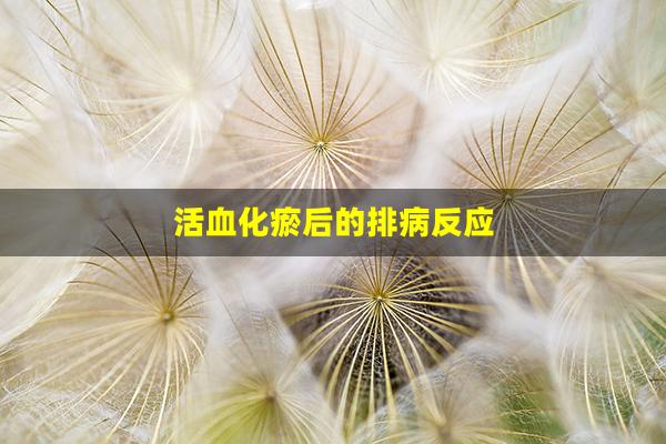 活血化瘀后的排病反应