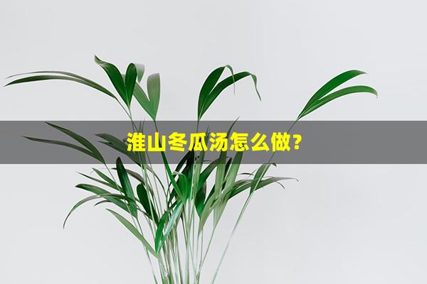 淮山冬瓜汤怎么做？