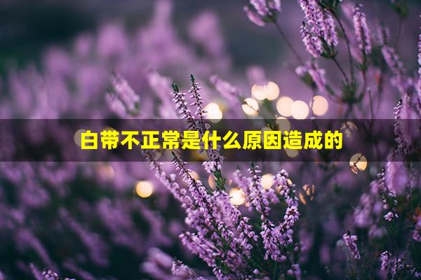 白带不正常是什么原因造成的