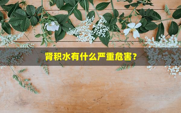 肾积水有什么严重危害？