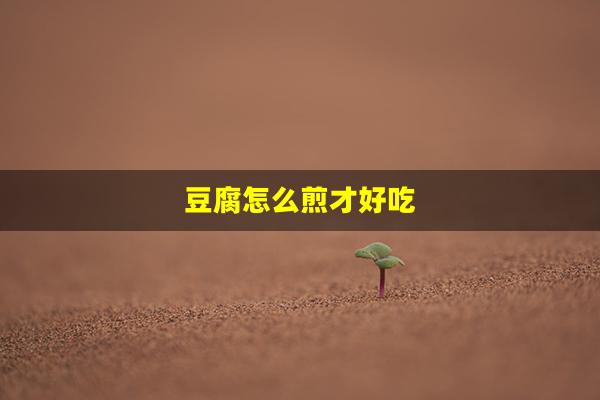 豆腐怎么煎才好吃