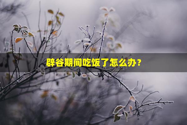 辟谷期间吃饭了怎么办？