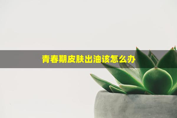 青春期皮肤出油该怎么办