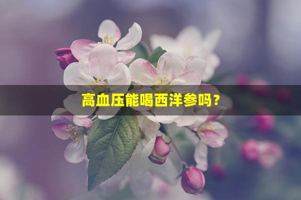 高血压能喝西洋参吗？