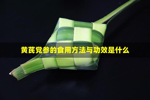 黄芪党参的食用方法与功效是什么