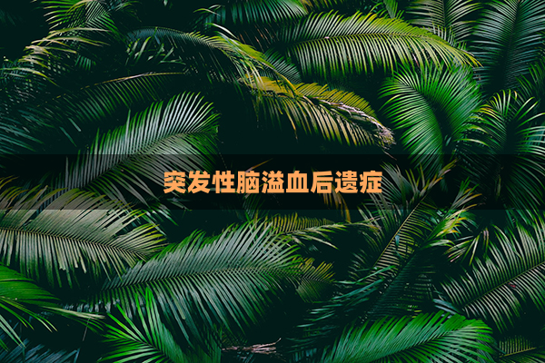 突发性脑溢血后遗症